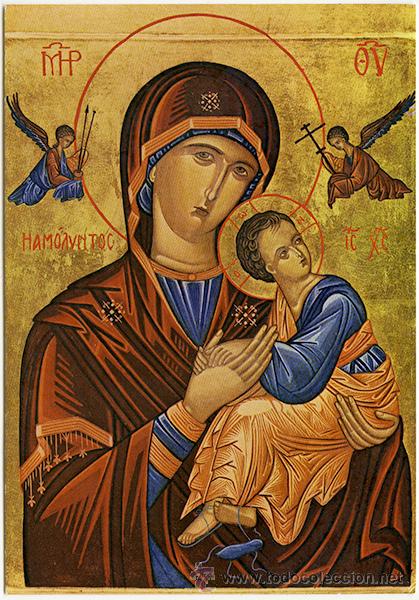 Postales: Icono ruso: Madonna della Passione. Tarjet&oacute;n 15x10,5 cm.