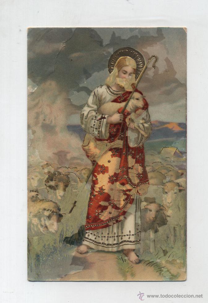 Cartoline: El buen Pastor. Postal alemana.