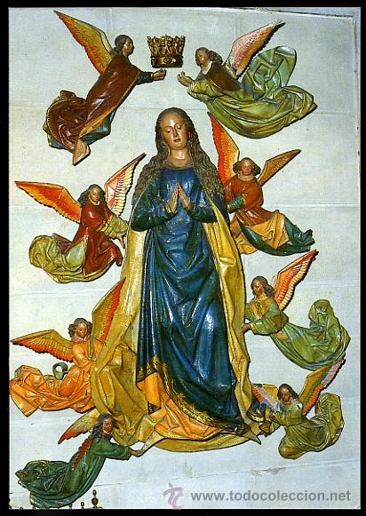 Cartes Postales: N&ordm; 7475 Asunci&oacute;n. Coronaci&oacute;n de Mar&iacute;a. Catedral Santa Mar&iacute;a de la Redonda. Escultura flamenca S. XV.