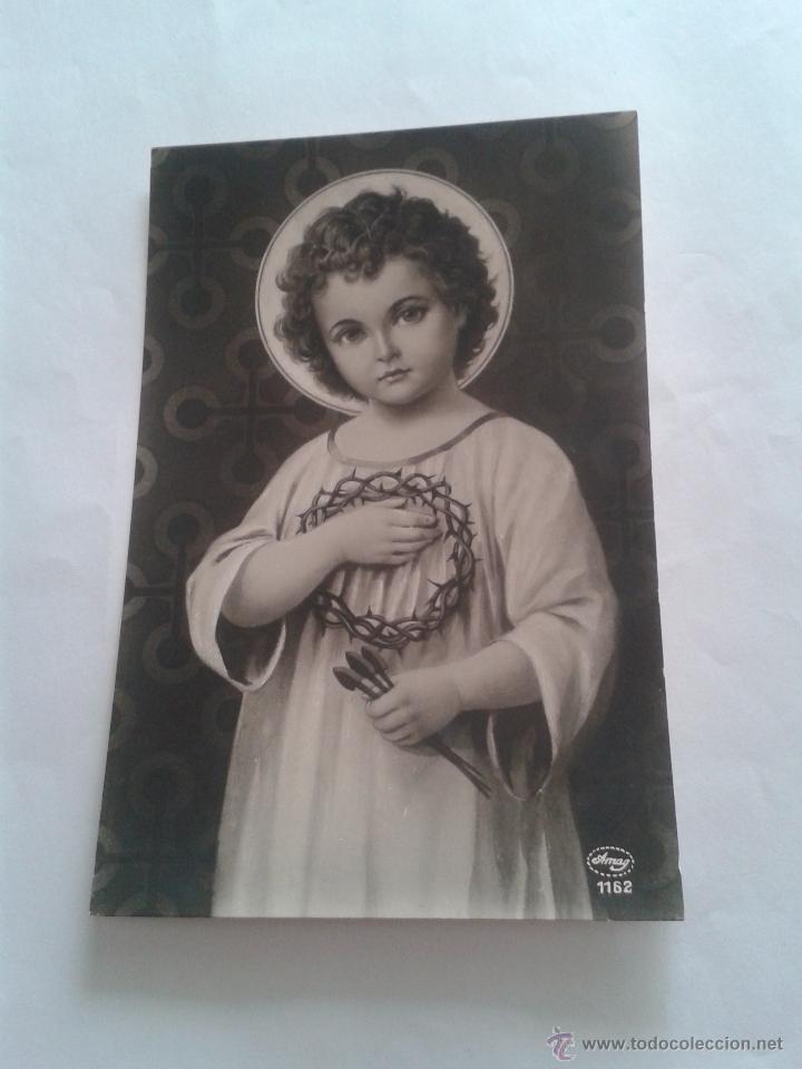 Postales: POSTAL ANTIGUA NI&Ntilde;O JESUS O SIMILAR CIRCULADA A&Ntilde;OS 30
