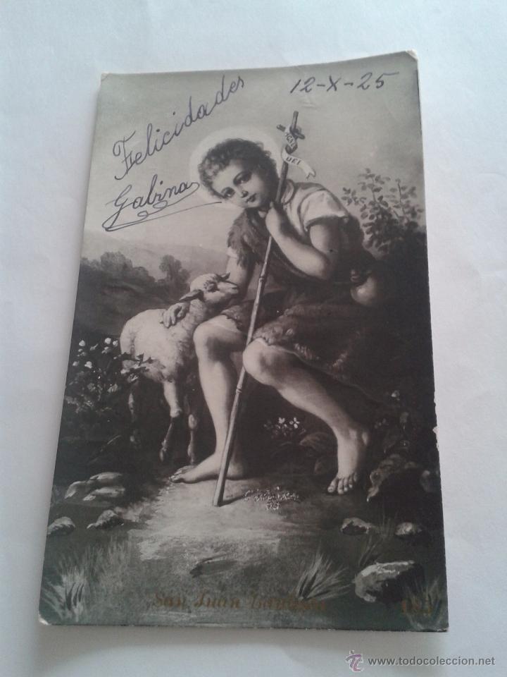 Postales: POSTAL ANTIGUA DE NI&Ntilde;O JESUS &Oacute; ANGEL CON OVEJA, 1925 ESCRITA POR DELANTE Y POR DETRAS UN POQUITO....