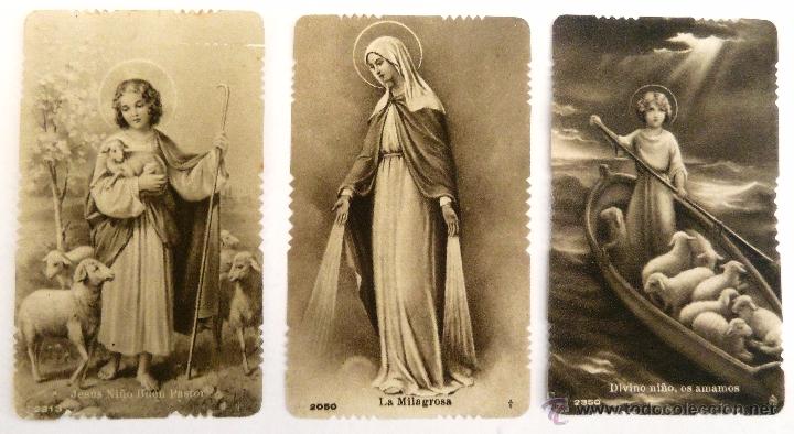 Postales: ANTIGUAS ESTAMPAS DE LA MILAGROSA, DIVINO NI&Ntilde;O Y JESUS NI&Ntilde;O, BUEN PASTOR.