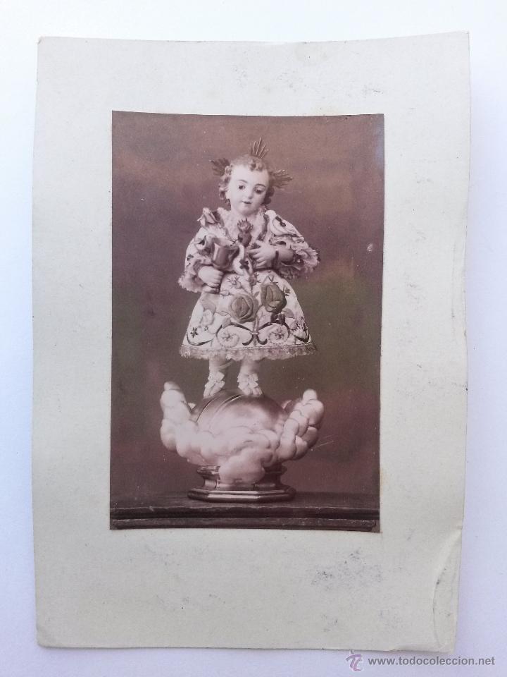 Postales: Estampa ni&ntilde;o jesus ,dedicada por detras, es foto pegada sobre cartulina