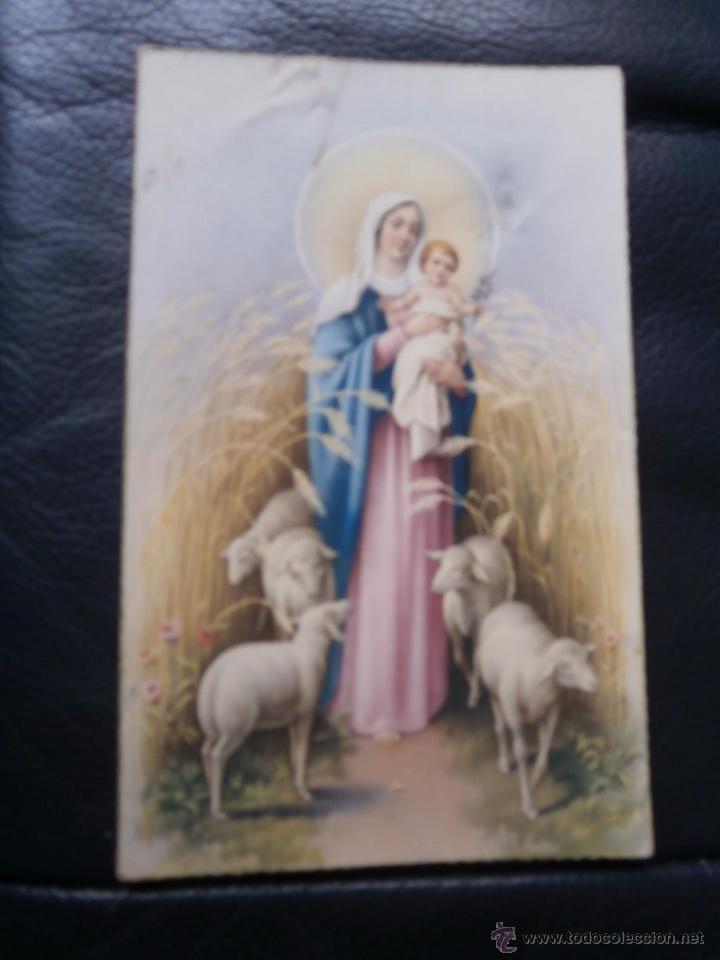 Postales: antigua postal de la virgen y el ni&ntilde;o escrita en el a&ntilde;o 1949