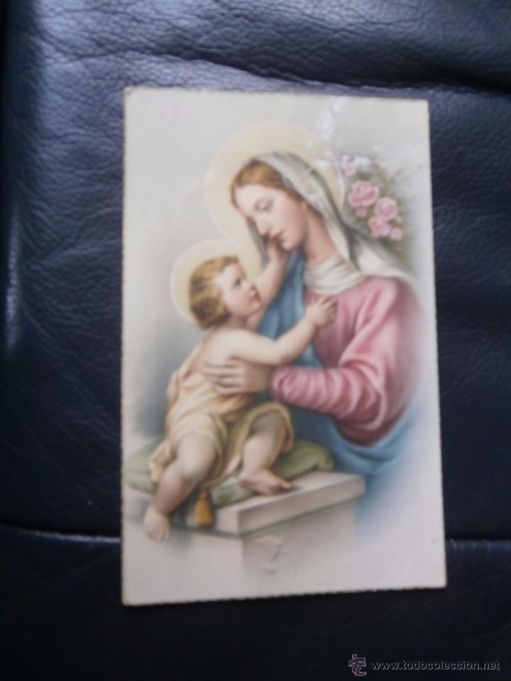 Postales: antigua postal  la virgen y el ni&ntilde;o escrita