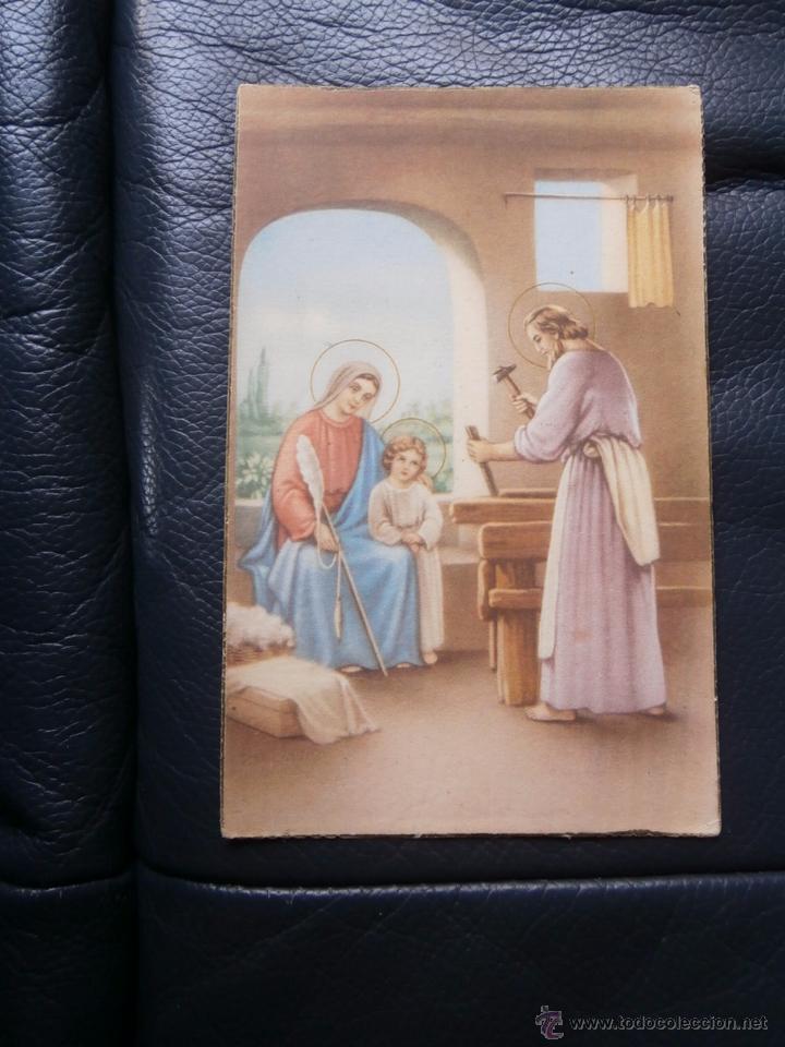 Postales: antigua postal  san jose la virgen y el ni&ntilde;o jesus escrita en 1949