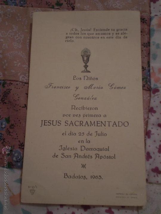 Postkarten: RECORDATORIO 1&ordf; COMUNION.FRANCISCO Y MARIA GOMEZ GONZALES.BADAJOZ.1963