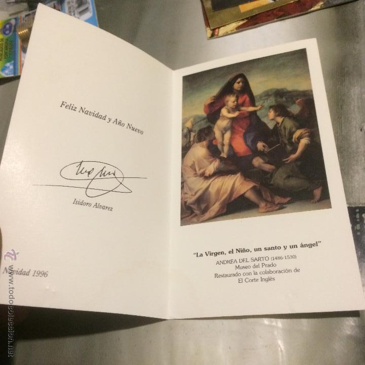 Postales: Tarjeta de felicitaci&oacute;n navide&ntilde;a de El Corte Ingl&eacute;s. A&ntilde;o 1996. Escrita.