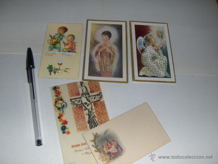 Postales: 5 ESTAMPAS O TARJETAS DE PRIMERA COMUNION. - Foto 1