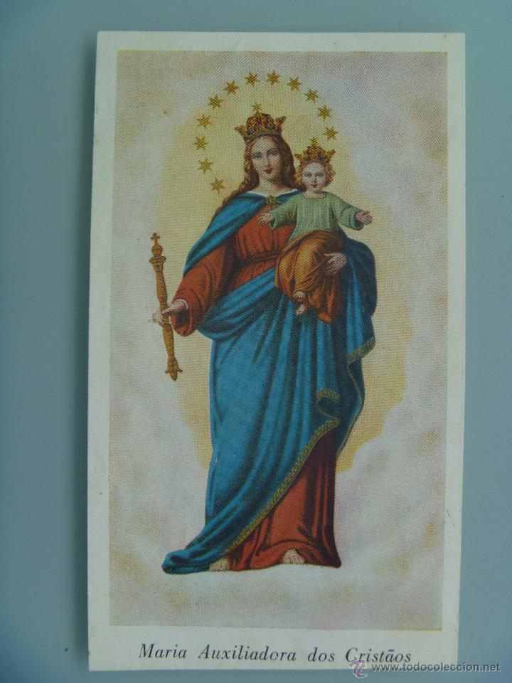 Postales: ESTAMPA DE MARIA AUXILIADORA , PEREGRINACION A FATIMA , 1954 . EN PORTUGUES