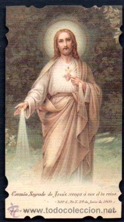 Postkarten: ESTAMPA TROQUELADA SAGRADO CORAZ&Oacute;N 1906