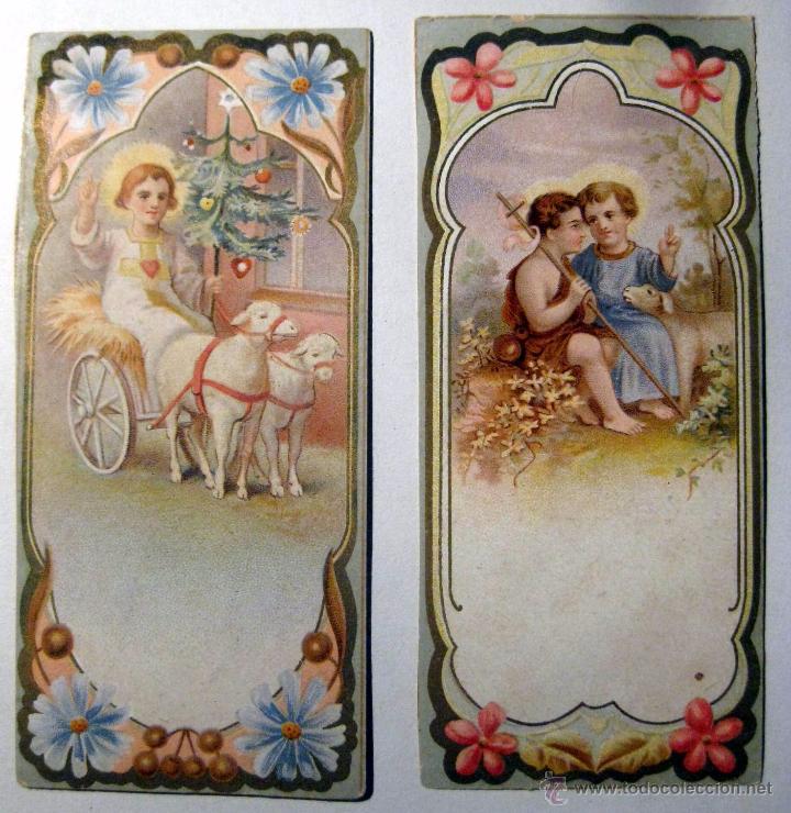 Postales: ESTAMPAS SAN JUANITO Y NI&Ntilde;O JESUS EN UN CARRO-PRIMERA MITAD SIGLO XX O ANTERIOR - BORDES TROQUELADOS