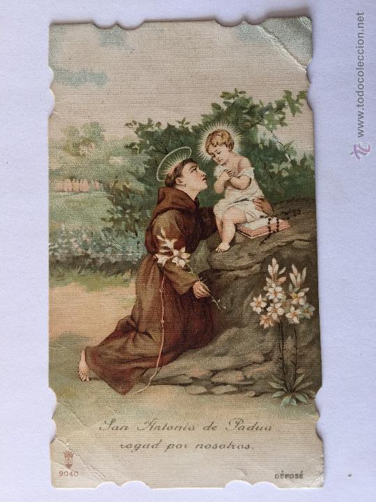Postales: ESTAMPA SAN ANTONIO DE PADUA. TROQUELADA EN LOS BORDES. ED. DEPOSE. MEDIDAS: 10,5x6