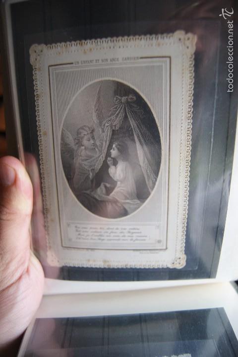 Postcards: ESTAMPA RELIGIOSA PUNTILLA CH LETAILLE NI&Ntilde;O Y ANGEL DE LA GUARDIA