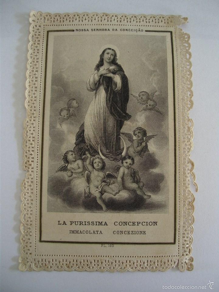 Postales: estampa troquelada la purissima concepcion (7x11,5cm aprox)