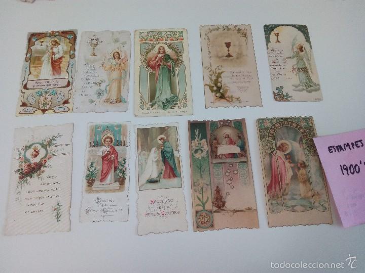 Postales: Diez estampitas religiosas de la d&eacute;cada de 1900. - Foto 2