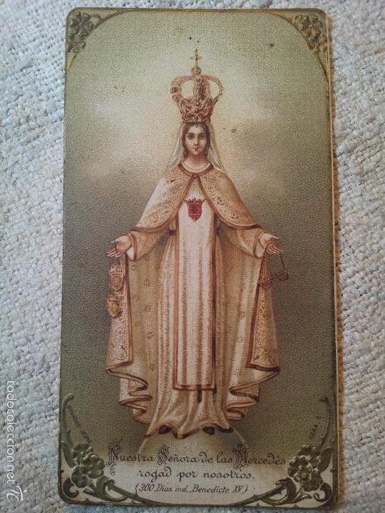 Postkarten: ANTIGUA ESTAMPITA ESTAMPA RECORDATORIO NUESTRA SE&Ntilde;ORA DE LAS MERCEDES..1910-1920