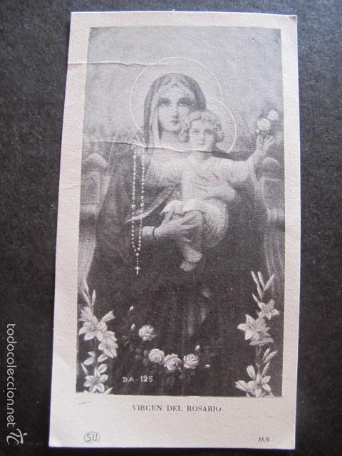 Postais: estampa religiosa antigua virgen del rosario