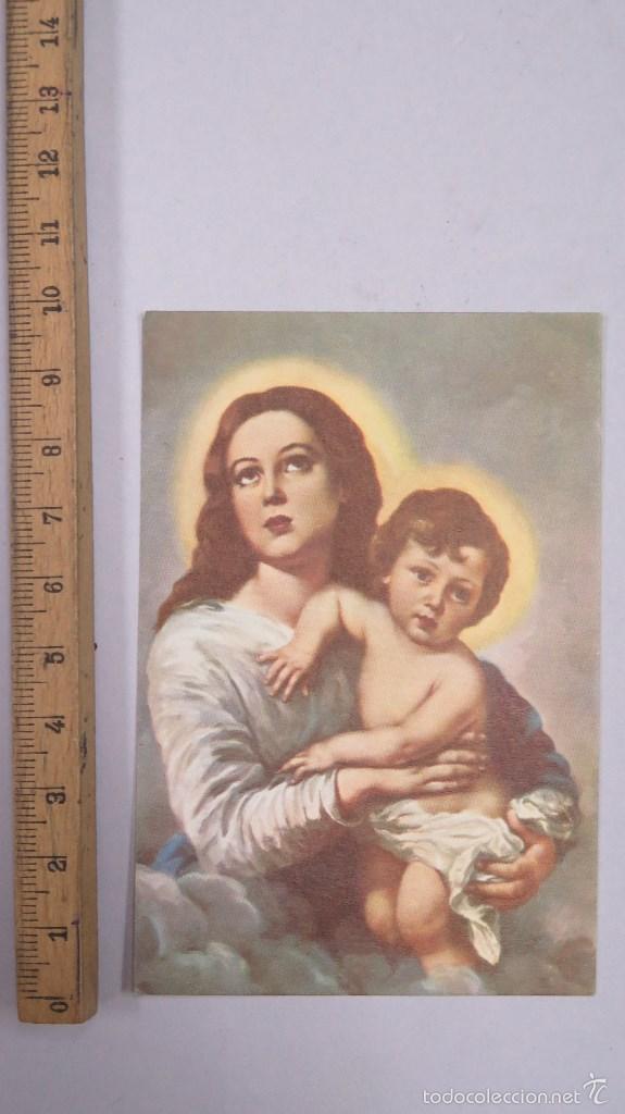 Postais: ESTAMPA VIRGEN NI&Ntilde;O JESUS Y DEVOCION TRES AVE MARIAS. BUEN ESTADO