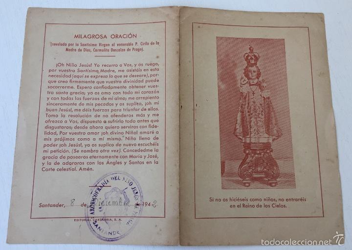 Postales: Archicofradia del Milagroso Ni&ntilde;o Jes&uacute;s de Praga de Santander - Patente del Cofrade - A&ntilde;o 1942