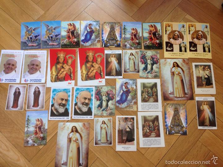 Postcards: LOTE DE 32 ESTAMPITAS RELIGIOSAS RELIGION CALENDARIO SAN PIO PIETRELCINA ARCANGEL SAN GABRIEL