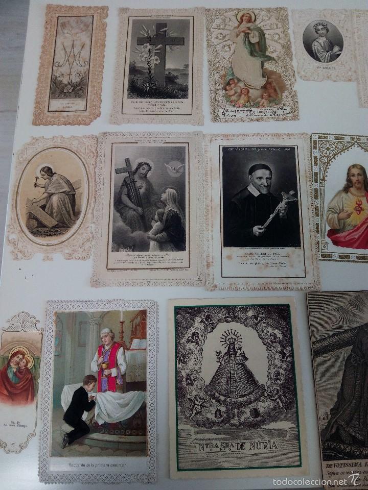 Postales: 21 Estampitas religiosas troqueladas - Foto 1
