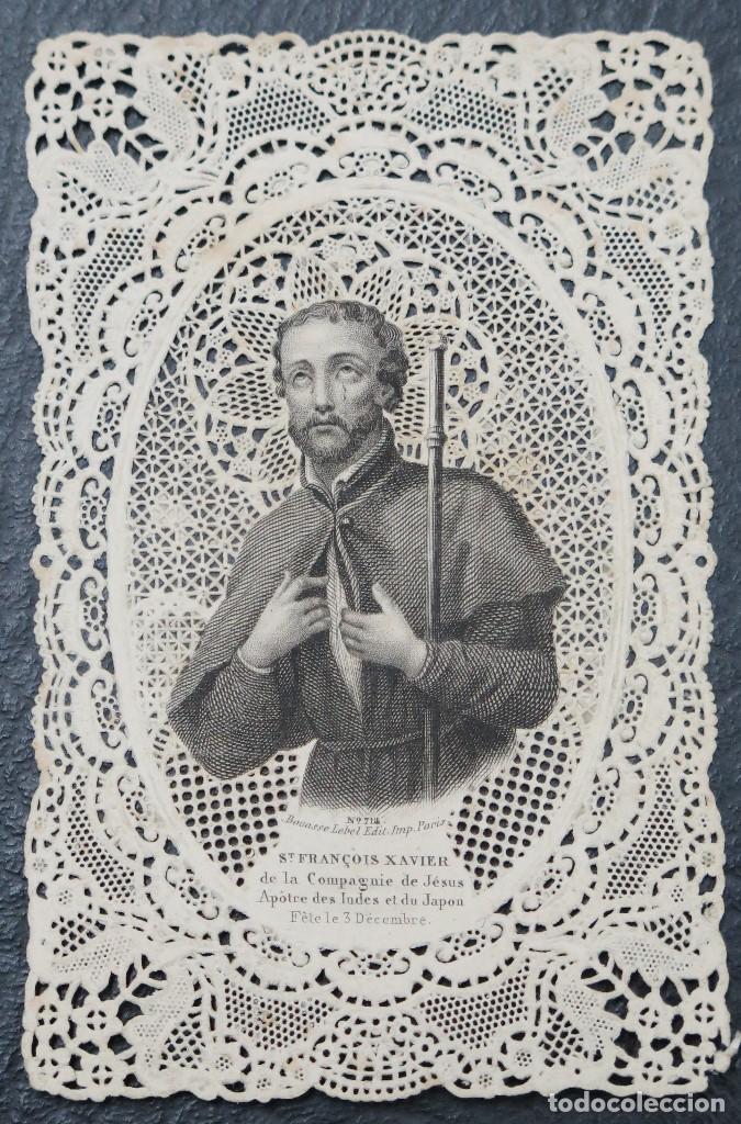Postales: ANTIGUA Y PRECIOSA ESTAMPA DE PUNTILLA DE SAN FRANCISCO JAVIER