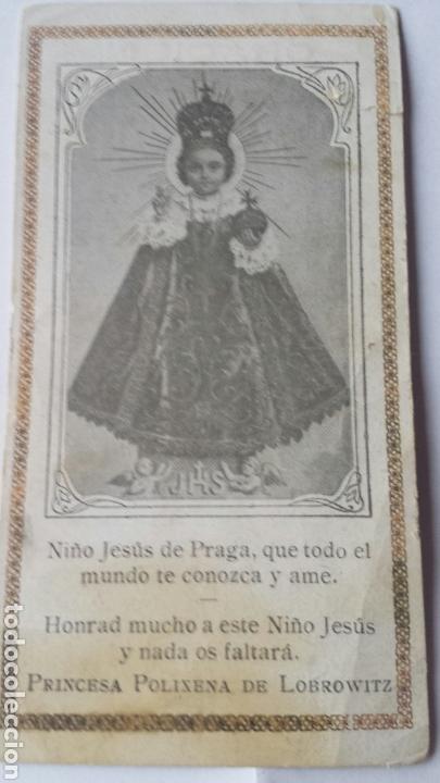 Postales: Estampa Ni&ntilde;o Jesus de Praga- Princesa Pol&iacute;xena de Lobrowitz-ORACI&Oacute;N con licencia eclesi&aacute;stica