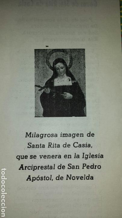 Postcards: Estampa diptico Santa Rita de Casia, Iglesia San Pedro apostol de Novelda.Gozos a la santa