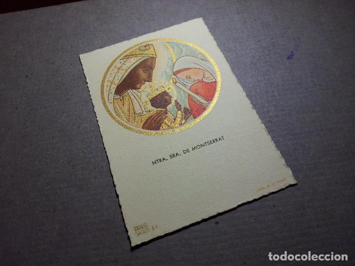 Postkarten: bonito recordatorio estampa moreneta- montserrat a&ntilde;o 1951---11 x 7 cm