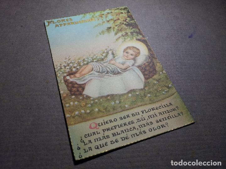 Cartes Postales: antigua estampa recordatorio con dorados, 12 x 8 aprox....serie limitada a&ntilde;os 40 ..reverso limpio !!
