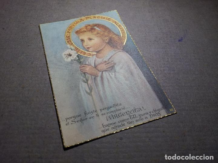 Cartes Postales: antigua estampa recordatorio con dorados, 10 x 7 aprox....serie limitada a&ntilde;os 40 ..reverso limpio !!
