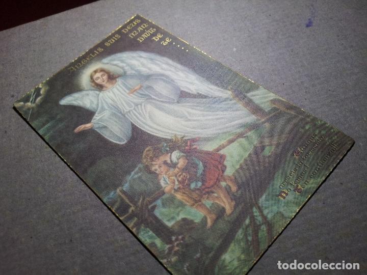Cartes Postales: antigua estampa recordatorio con dorados, 12 x 8 aprox....serie limitada a&ntilde;os 40 ..reverso escrito