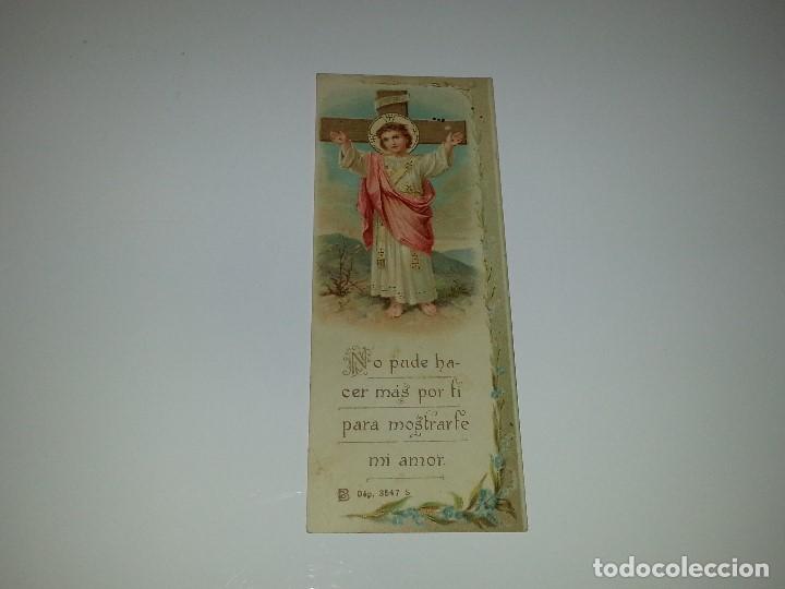Postales: ANTIGUA ESTAMPA RECORDATORIO RELIGIOSO ORACION JESUS NI&Ntilde;O CRUCIFICADO A&Ntilde;OS 20 / 30