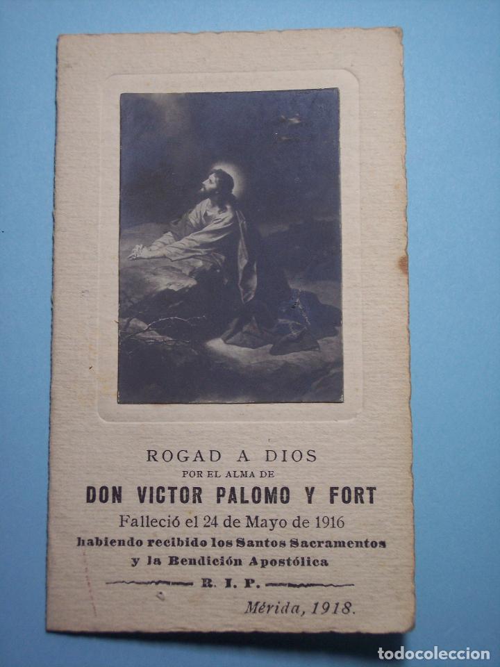 Postales: RECORDATORIO DIPTICO. DEFUNCI&Oacute;N (M&Eacute;RIDA 1918) - Foto 1