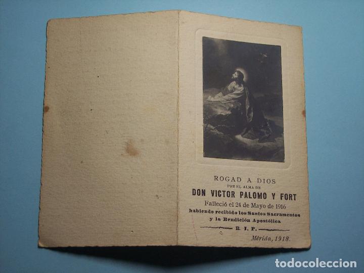 Postales: RECORDATORIO DIPTICO. DEFUNCI&Oacute;N (M&Eacute;RIDA 1918) - Foto 3