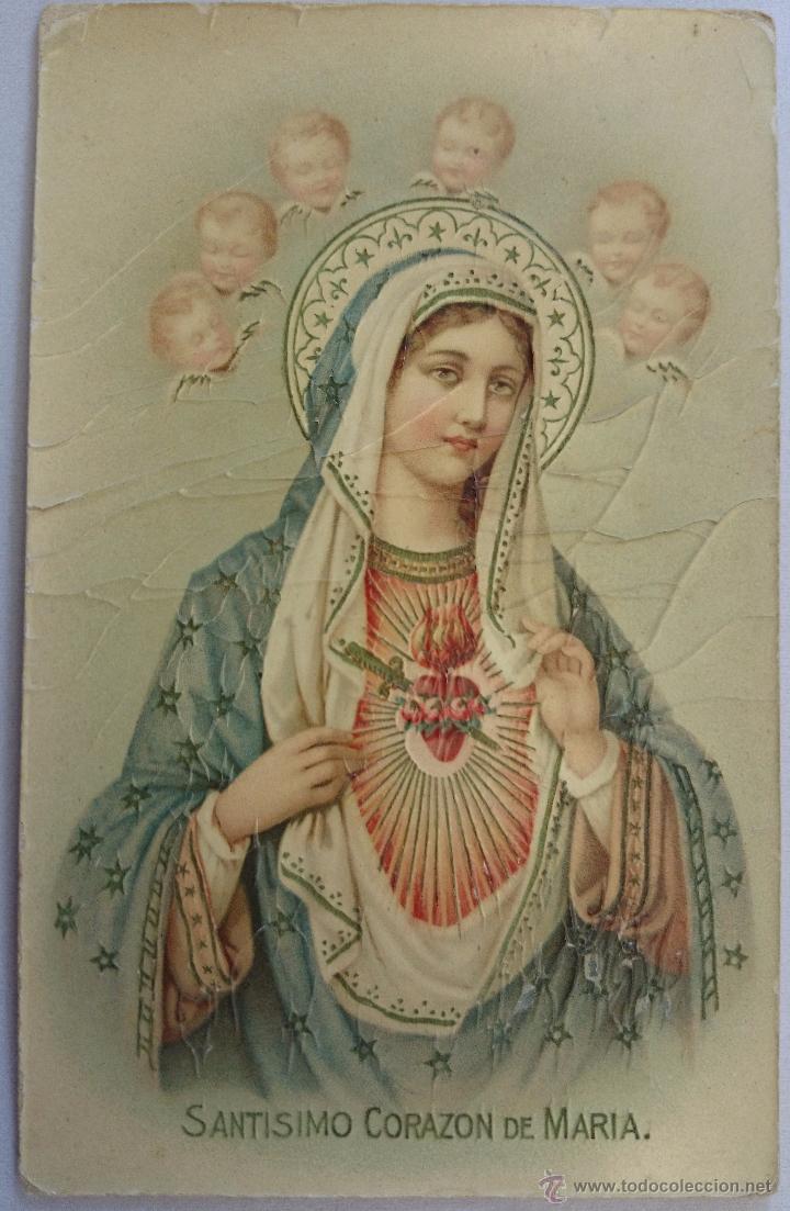 Postales: POSTAL RELIGIOSA SANT&Iacute;SIMO CORAZ&Oacute;N DE MAR&Iacute;A.. - Foto 1
