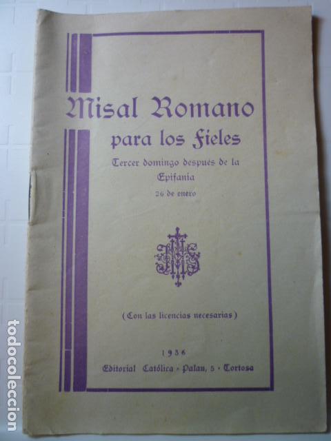 Postales: MISAL ROMANO PARA LOS FIELES. TORTOSA 1936.