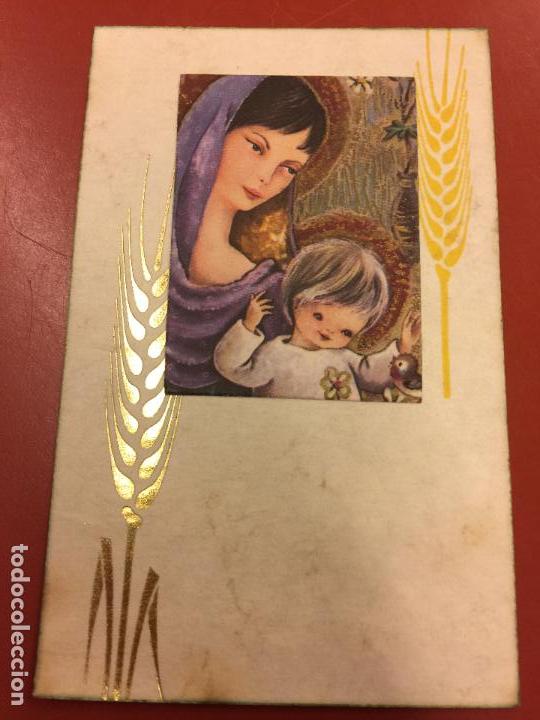 Postcards: Antiguo recordatorio de comunion. Impecable. mide 12,5x7,5cm aprox. Virgen con ni&ntilde;o