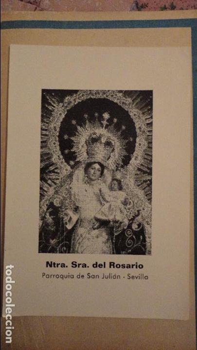 Postales: ANTIGUA ESTAMPA.NTRA.SE&Ntilde;ORA DEL ROSARIO.SAN JULIAN.SEVILLA.LETRA.JOSE GONZALEZ DE QUEVEDO.
