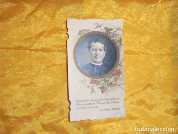 Cartes Postales: ANTIGUA ESTAMPA TROQUELADA DE DON BOSCO CON ORACION. EDITADA EN ITALIA