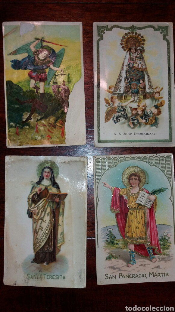 Postales: Lote de 4 antigua postal santa teresita san pancracio miguel n.s. los desamparados relieve