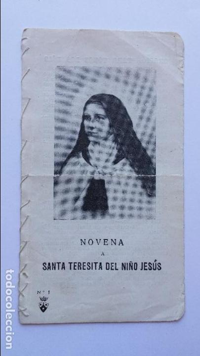 Postales: Estampa ,novena a santa teresita del ni&ntilde;o jesus de 4 paginas