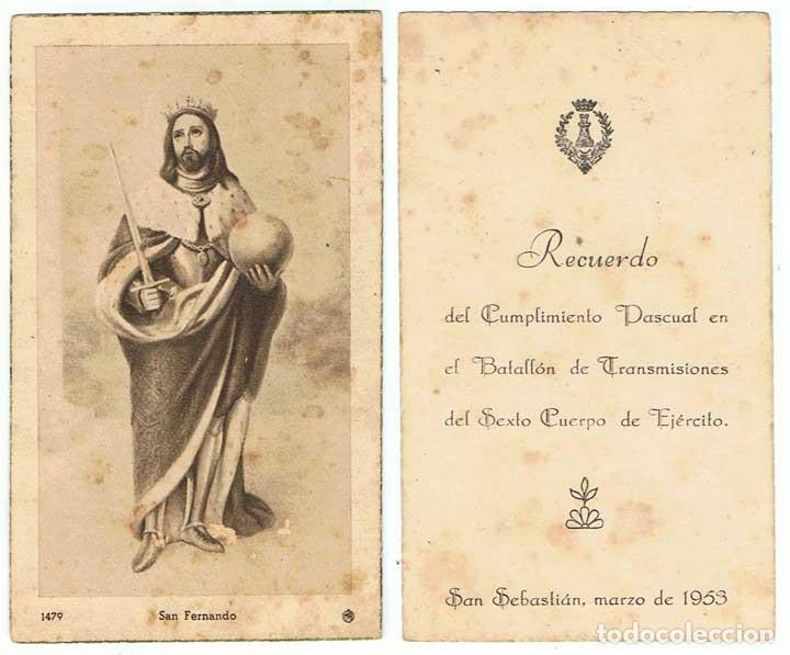 Postales: Recuerdo de Cumplimiento Pascual en el Batall&oacute;n de Transmisiones Sexto Cuerpo de Ej&eacute;rcito. 1958