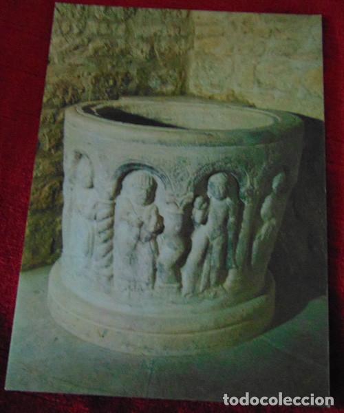 Postales: POSTAL SAN MARTIN DE UNX (NAVARRA) - PILA BAUTISMAL S. XII - IGLESIA PARROQUIAL