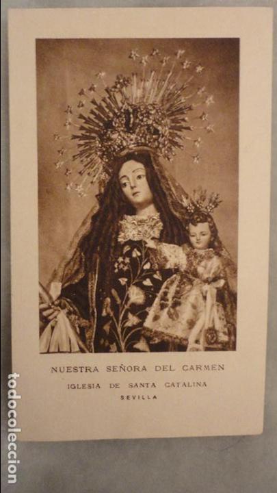 Postales: ANTIGUA ESTAMPA.NUESTRA SE&Ntilde;ORA DEL CARMEN.SANTA CATALINA.SEVILLA.GUILLERMO MU&Ntilde;IZ LIA&Ntilde;EZ.MUMBRU.