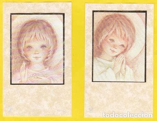 Postales: ESTAMPA RECORDATORIO PRIMERA COMUNION -LOTE DE 2 MODELOS - R900 -PAPEL PERGAMINO/VEGETAL Y ORO ORTIZ