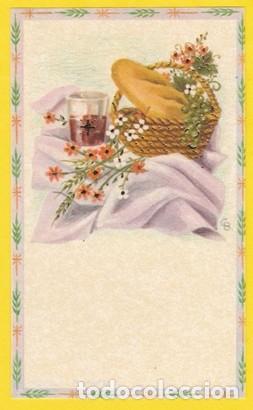 Postales: ESTAMPA RECORDATORIO PRIMERA COMUNION -LOTE DE 10 IGUALES GOLDEN 406 -PAPEL PERGAMINO/VEGETAL Y ORO