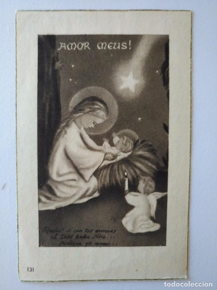 Postales: EV 20 Antigua estampa Virgen con el Ni&ntilde;o Jes&uacute;s .Amor Meus! 1956