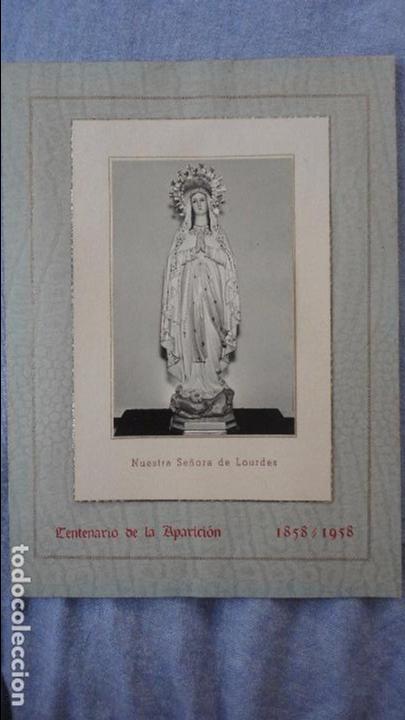 Cartoline: RECUERDO BENDICION IMAGEN NTRA SE&Ntilde;ORA LOURDES.FRANCISCO Y ROSA VILA RIEROLA.REUS.1955